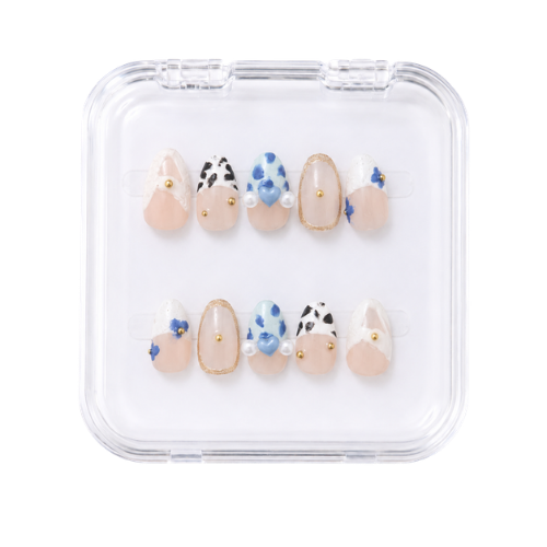 Royal Bloom hand-painted press-on nails